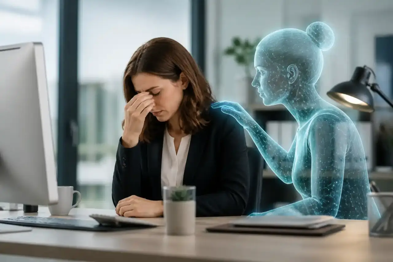 Open space moderne et lumineux avec collaborateurs et données de santé au travail