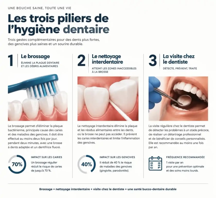 Les trois piliers d'une hygiène dentaire irréprochable